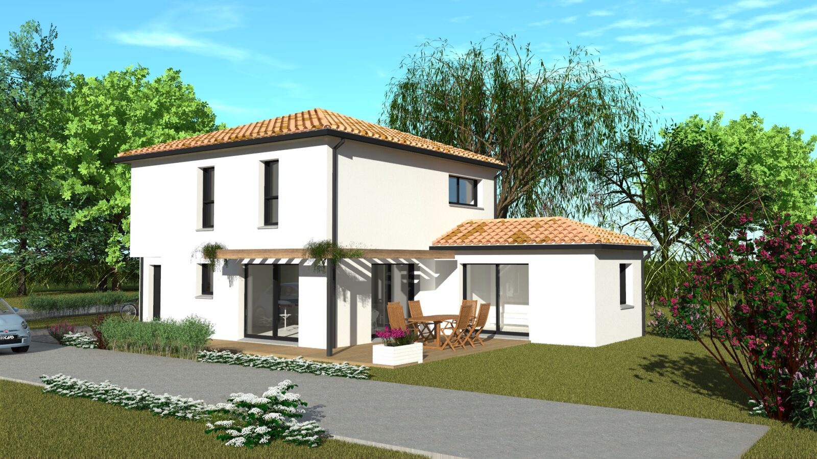 Maison contemporaine avec belle pergola Maison contemporaine avec belle pergola